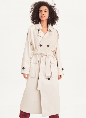 Beige Dkny Lightweight Women's Trench Coat | G5263534