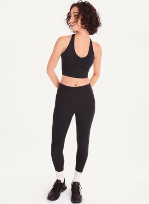 Black Dkny Balance Compression Women's Sports Bra | K4159749