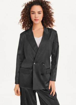 Black Dkny Double Breasted Women's Jackets | K9972575