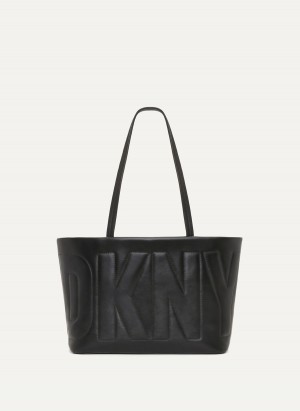 Black Dkny Elsa Medium Women's Tote Bags | T6586467