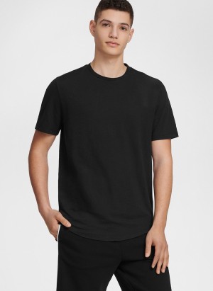 Black Dkny Essential Men's T Shirts | Y5382363