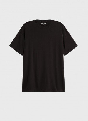 Black Dkny Essential Women's T Shirts | E1826855