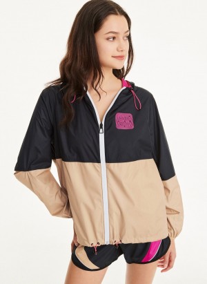 Black Dkny Mini Rip-Stop With Reflective Piping Women's Jackets | Y8155747