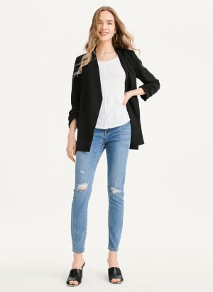 Black Dkny Open Front With Pockets Women's Jackets | Y3349186