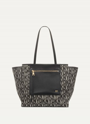 Black Dkny Pax Large Women's Tote Bags | M3612383