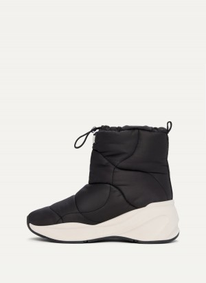 Black Dkny Puffy Wedge Women's Boots | F8225270