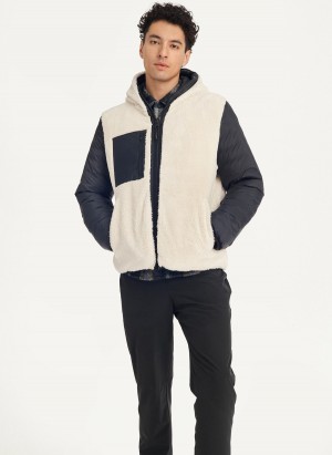 Black Dkny Quilted Reversible Sherpa Men's Jackets | M9522189