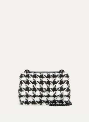 Black Dkny Sina Houndstooth Flap Women's Shoulder Bags | D1602501