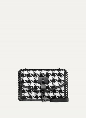 Black Dkny Small Elissa Herringbone Women's Crossbody Bags | E0755199