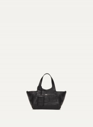 Black Dkny The Croc Mini Effortless Women's Tote Bags | V5012539