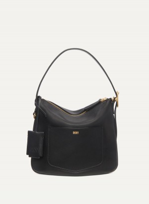 Black Dkny The Small Optimist Women's Shoulder Bags | F2217520