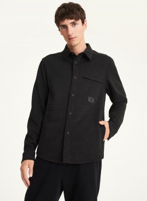 Black Dkny Tweed Men's Jackets | U6612643