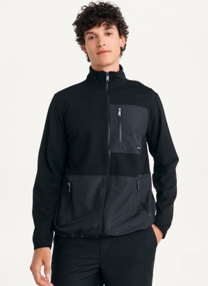 Black Dkny Yoga Men's Jackets | P6556511