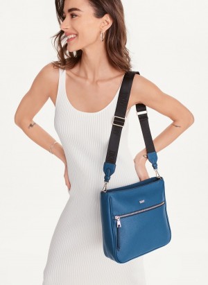 Blue Dkny Maxine Messenger Women's Shoulder Bags | H6426201