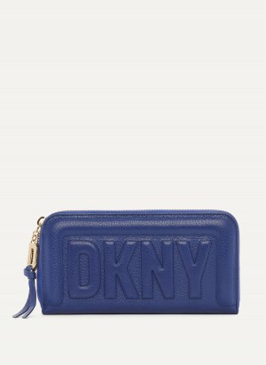 Blue Dkny Metro Continental Zip Around Women's Wallets | Y3076819