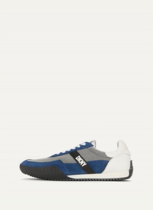 Blue Dkny Side Logo Men's Sneakers | B3935196