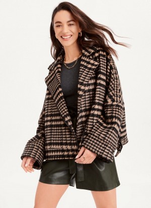 Brown Dkny Oversized Relaxed Women's Jackets | B7330063