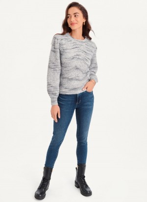 Grey Dkny Bubble Sleeve Knit Women's Sweaters | L1513828