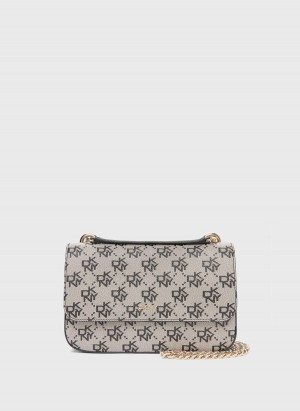 Grey Dkny Sina Shoulder Flap Women's Crossbody Bags | Y2948856