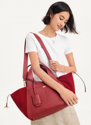 Red Dkny The Medium Effortless Women's Tote Bags | N0309036