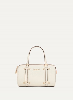 White Dkny Bo Mini Duffle Women's Crossbody Bags | N8415642