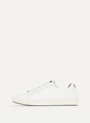 White Dkny Street Side Men's Sneakers | F6779474