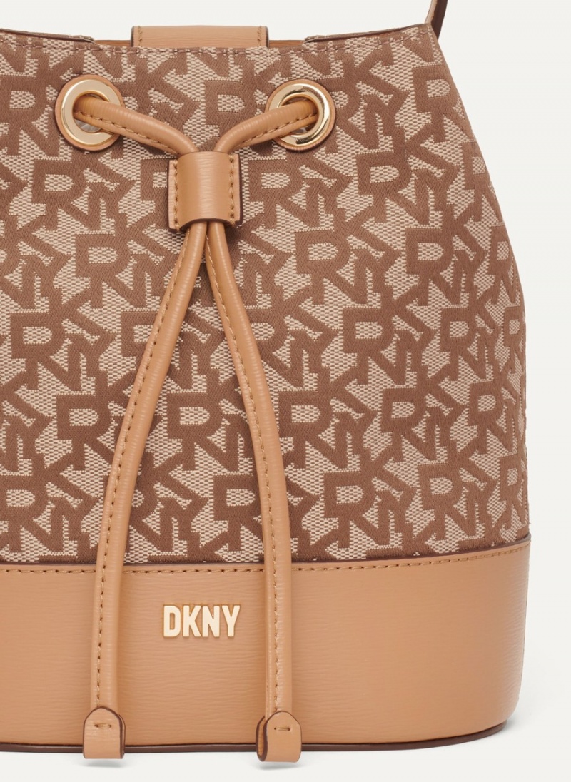 Beige Dkny Inessa Women's Bucket Bags | U4830391