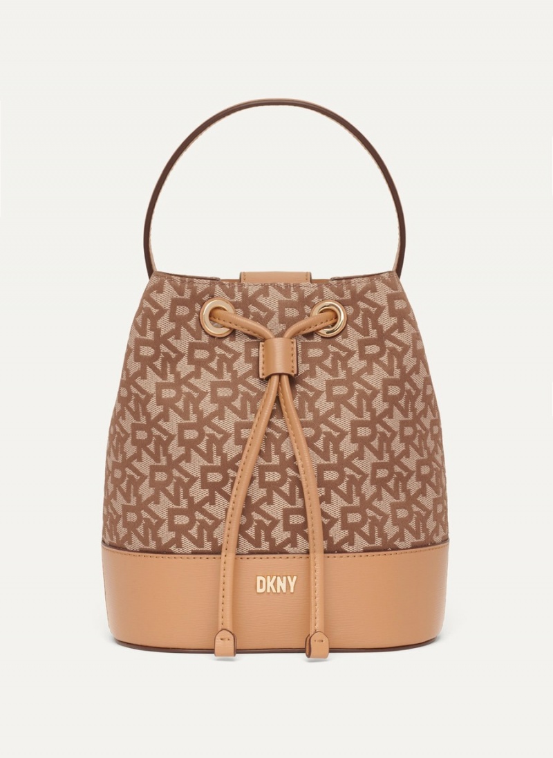 Beige Dkny Inessa Women\'s Bucket Bags | U4830391