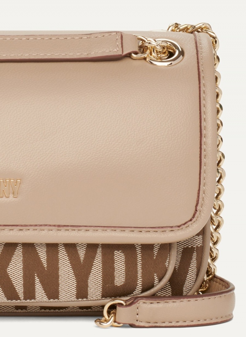 Beige Dkny Porter Flap Women's Crossbody Bags | H5747279