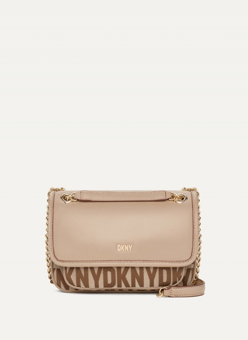 Beige Dkny Porter Flap Women\'s Crossbody Bags | H5747279