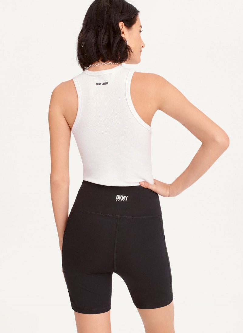 Black Dkny Balance Compression Bike Women's Shorts | B8192429