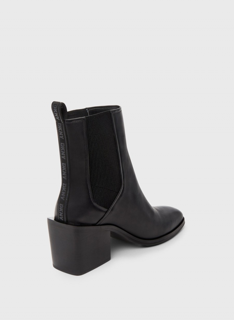 Black Dkny Block Heel Women's Chelsea Boots | S9273410