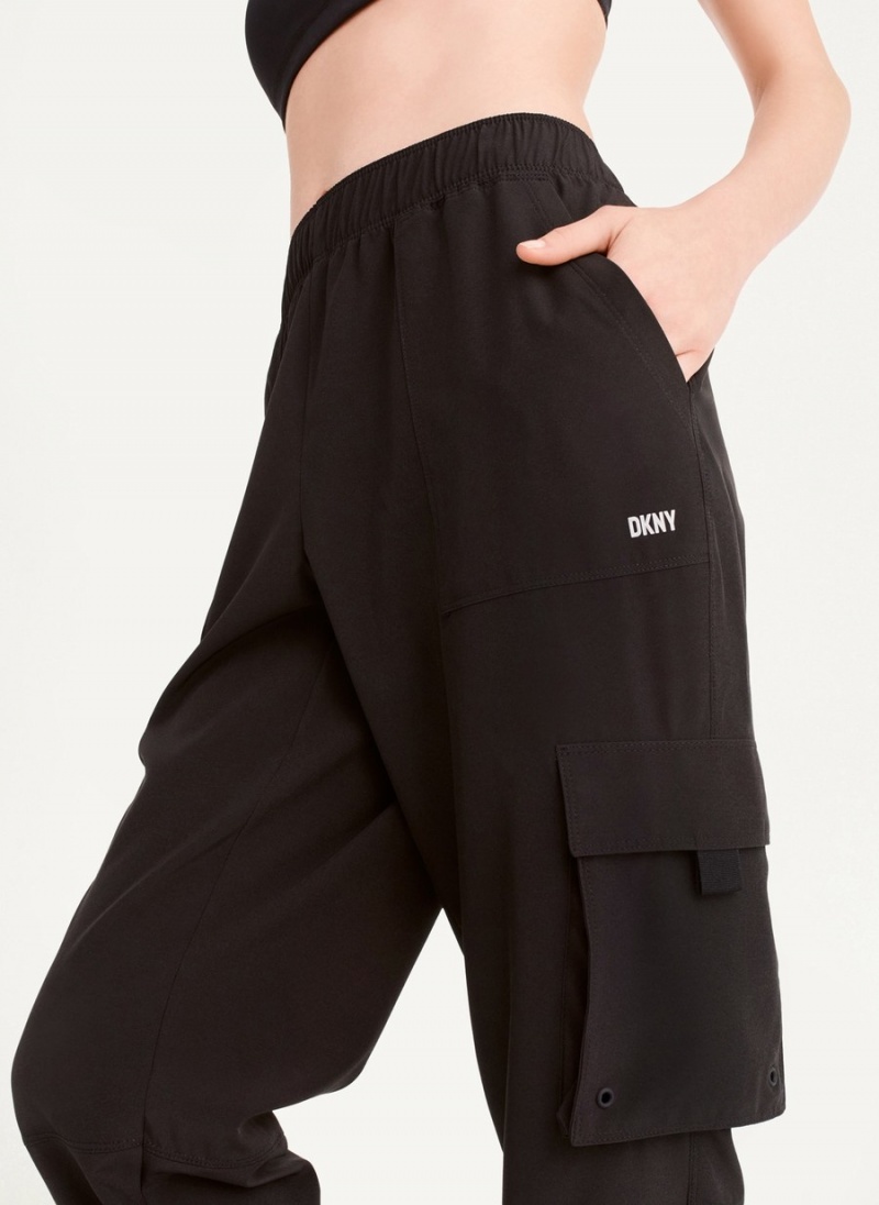 Black Dkny Cargo With Pockets Women's Jogger | J9241219