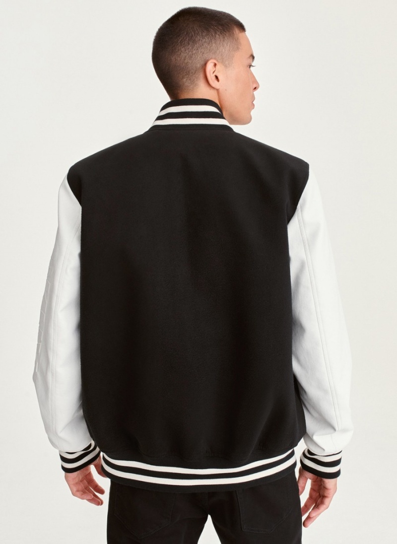 Black Dkny Classic Varsity Men's Jackets | V4841867