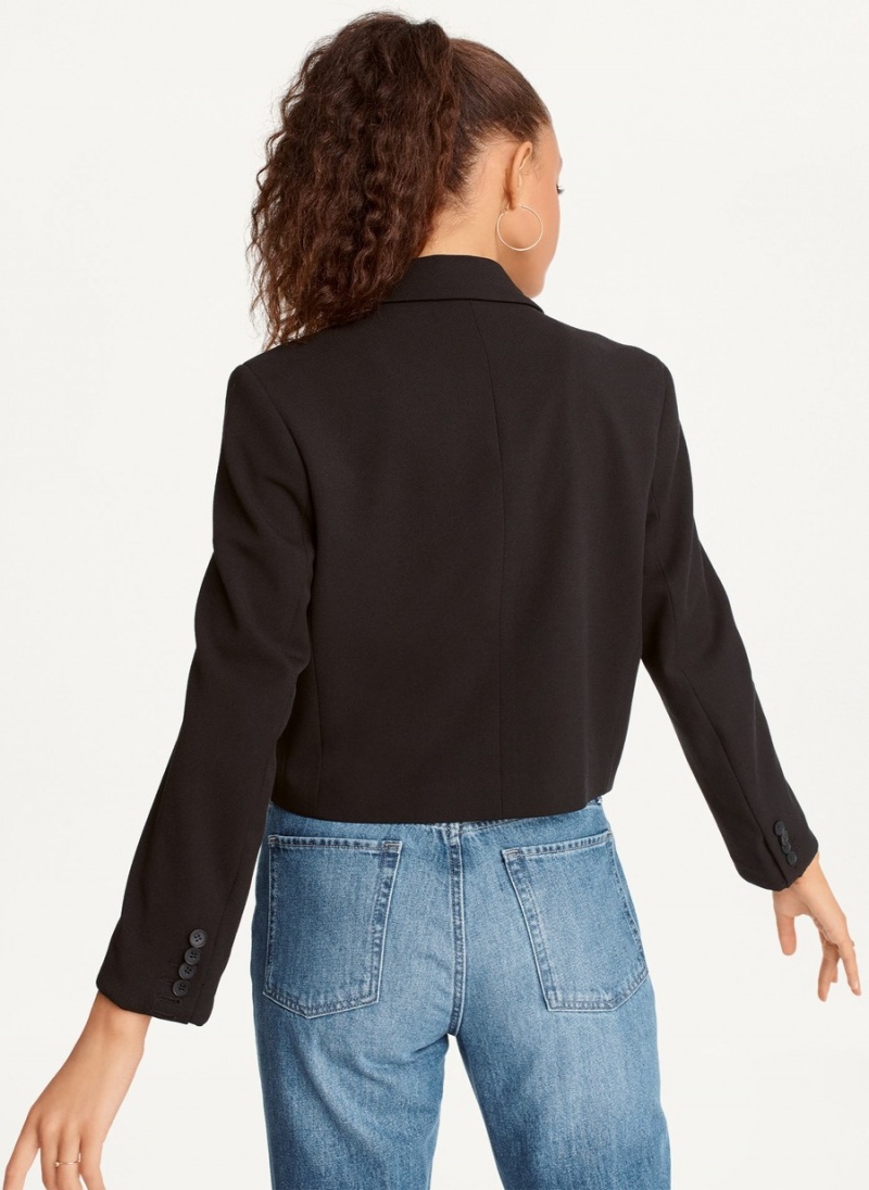 Black Dkny Cropped Women's Blazer | C0381906