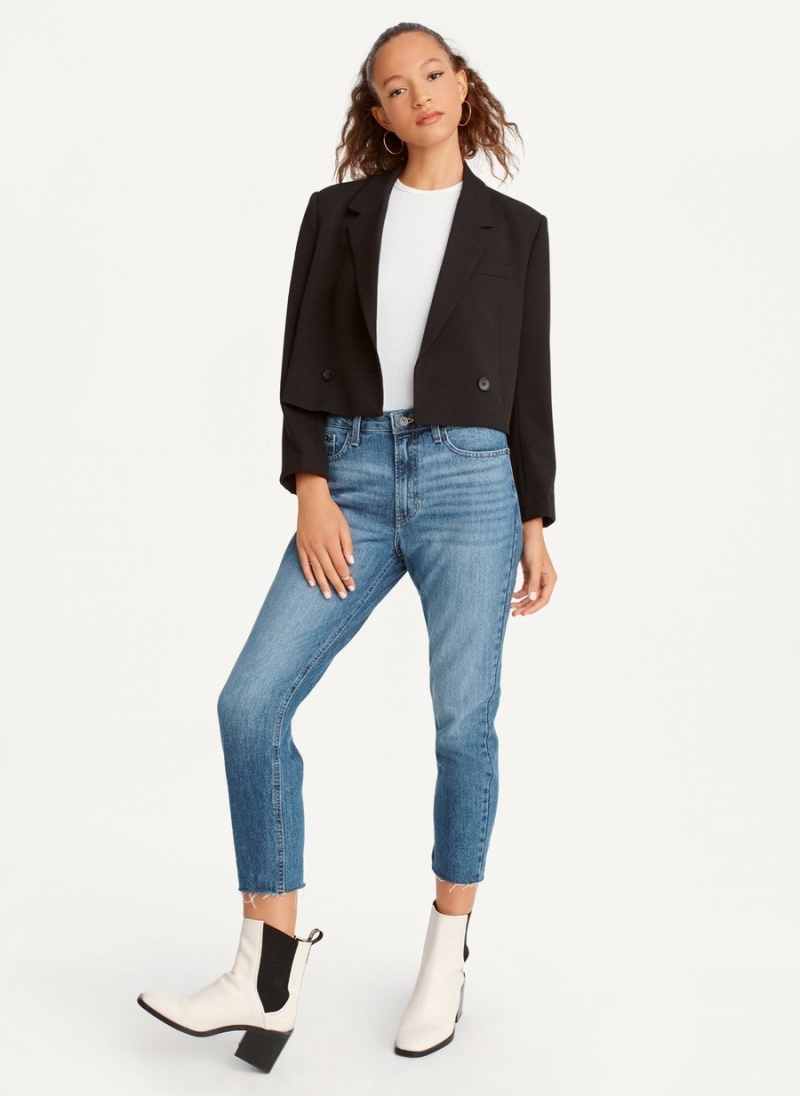 Black Dkny Cropped Women\'s Blazer | C0381906