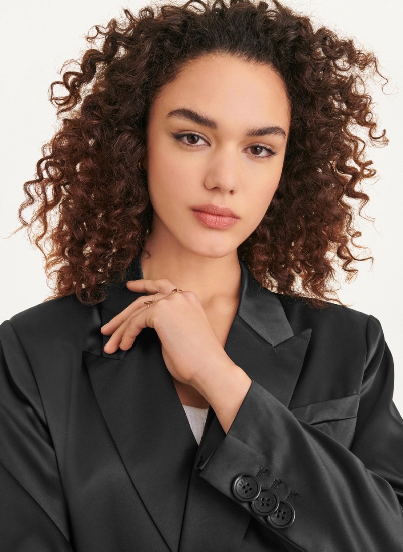 Black Dkny Double Breasted Women's Jackets | K9972575