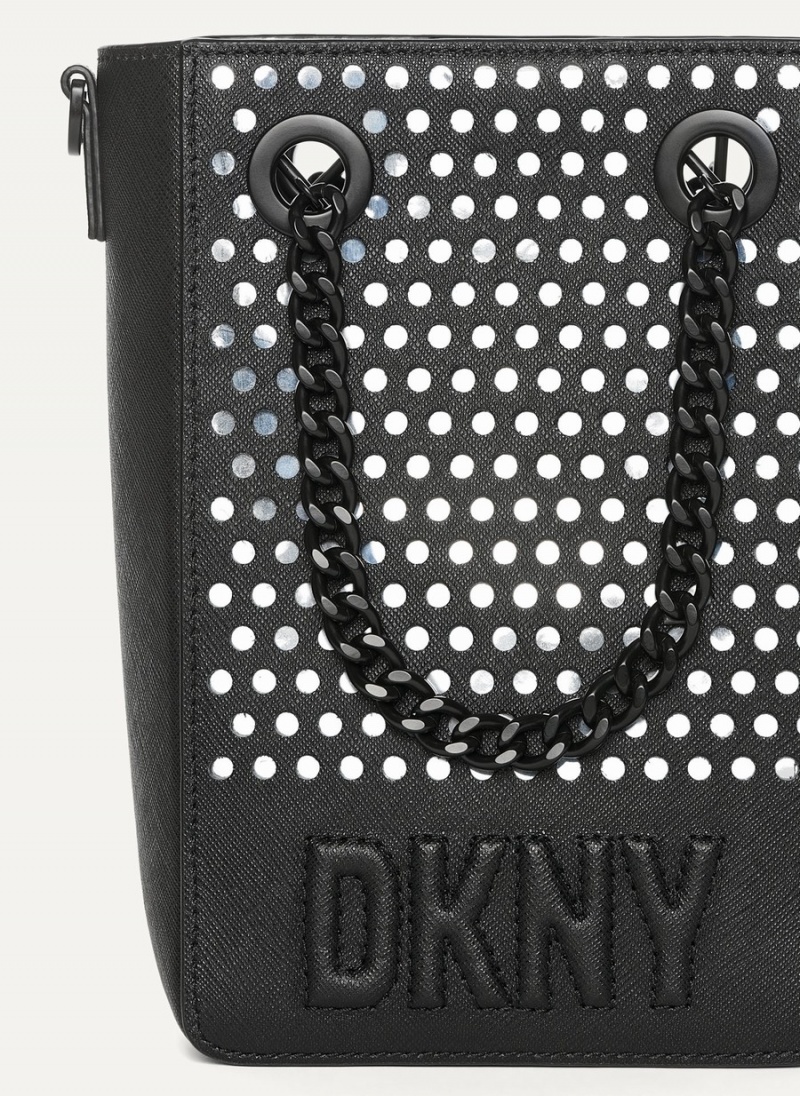 Black Dkny Essex Saffiano North-South Women's Crossbody Bags | Z9732288