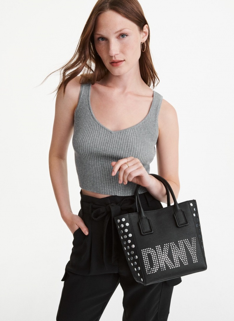 Black Dkny Essex Saffiano Small Women's Tote Bags | X2892277