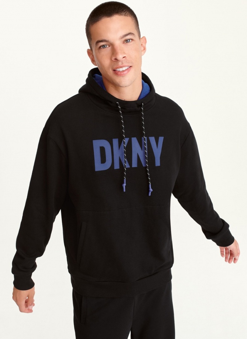 Black Dkny Fleece Men\'s Hoodie | M3316917