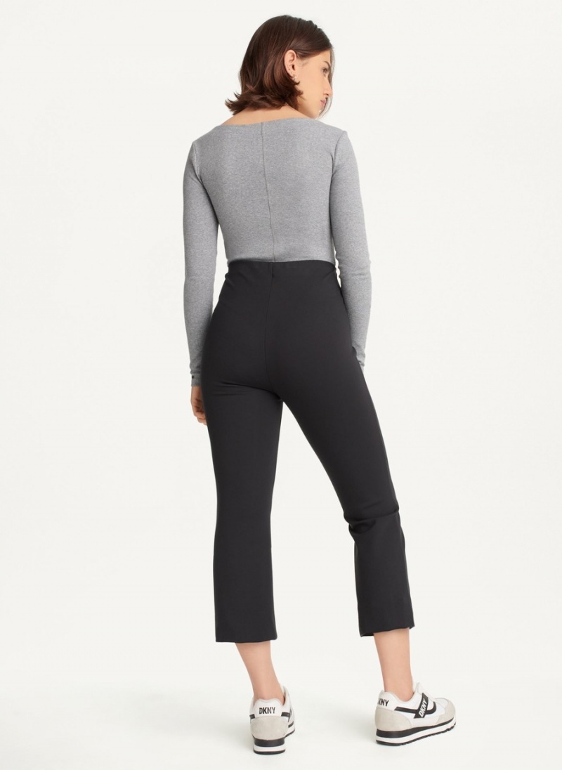 Black Dkny Kick Flare Crop Women's Pants | K5807828