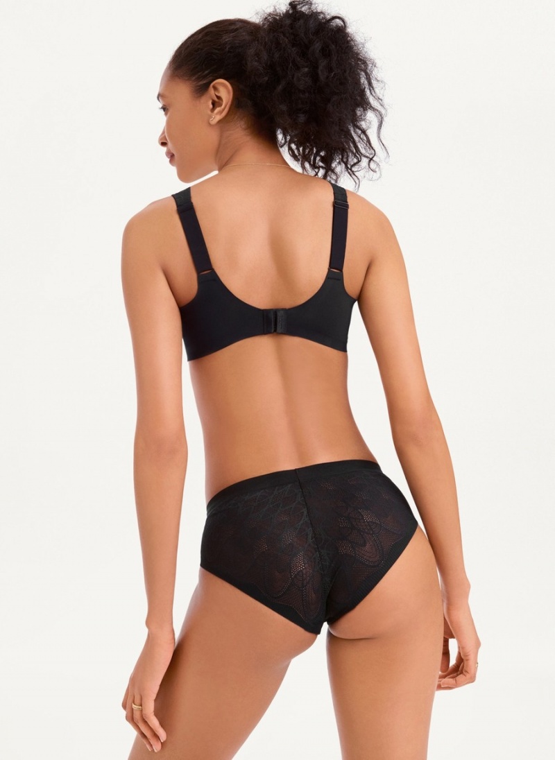 Black Dkny Lace Comfort Hipster Women's Underwear | E8106641