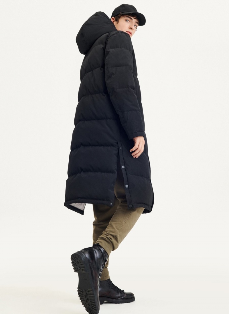 Black Dkny Long Quilted Puffer Men's Parka | R9625054