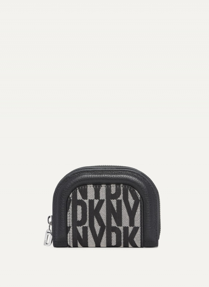 Black Dkny Metro Half Zip Around Women's Wallets | R8135529