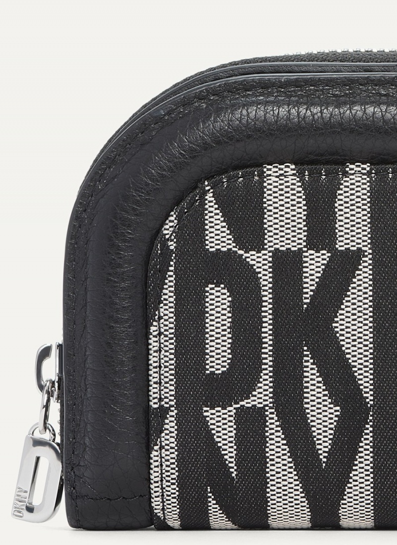 Black Dkny Metro Half Zip Around Women's Wallets | R8135529