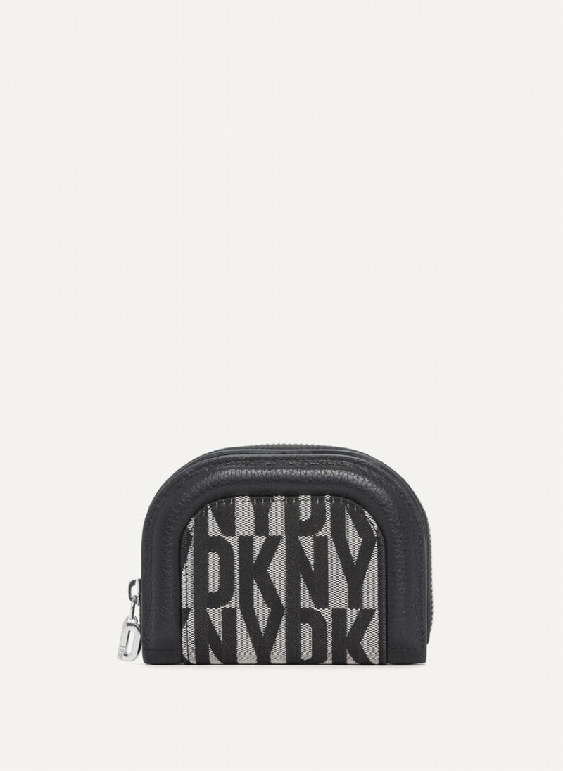 Black Dkny Metro Half Zip Around Women\'s Wallets | R8135529