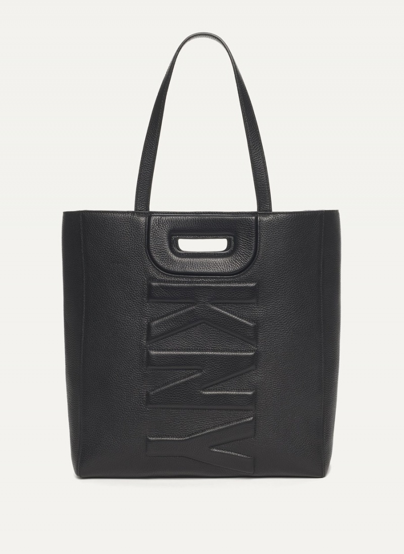 Black Dkny Metro Leather Editorial Women\'s Tote Bags | Z1516090