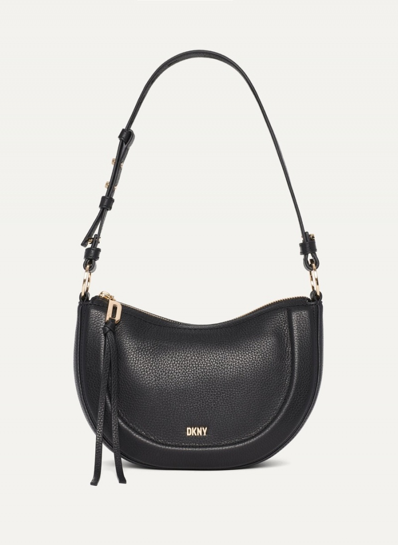 Black Dkny Metro Leather Women\'s Shoulder Bags | V7400600