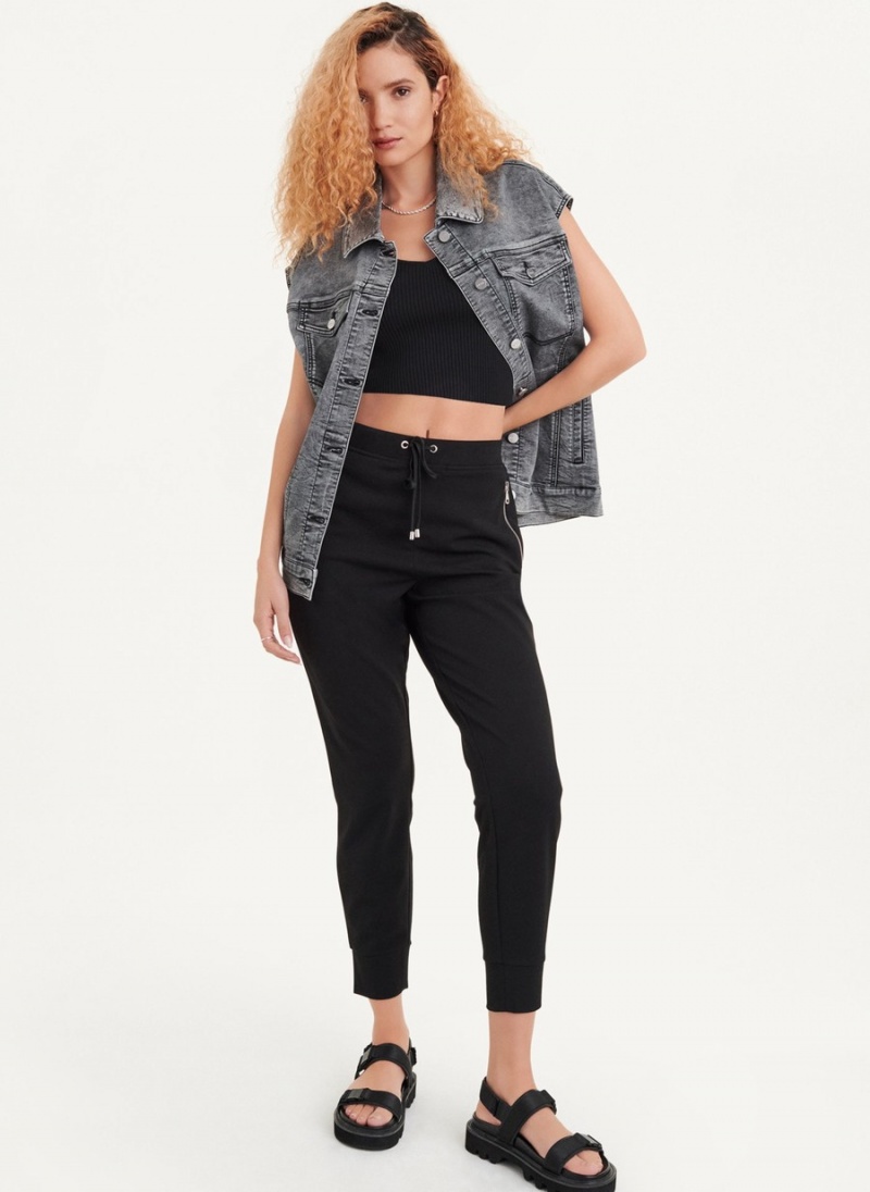 Black Dkny Oversized Denim Women\'s Vest | W4676435