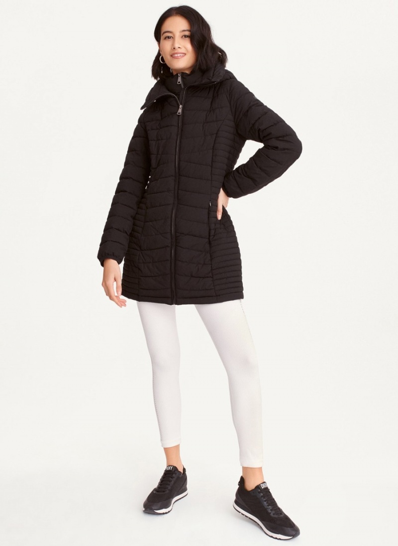 Black Dkny Packable Vestie Walker Women's Jackets | O3847587